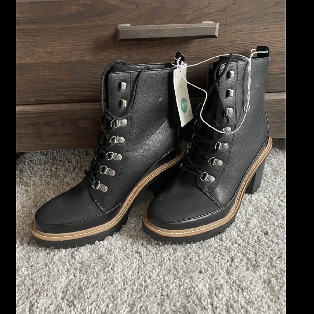Black Leather Ankle Boots